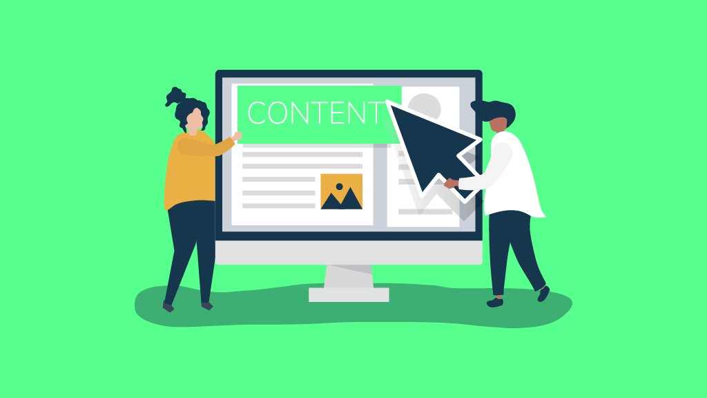 People building website content on a screen showing planning, structure, and content layout