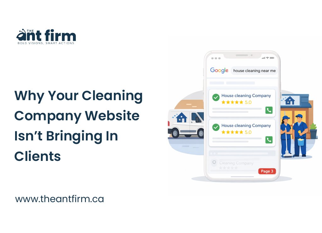 cleaning company website not bringing in clients - The Ant Firm