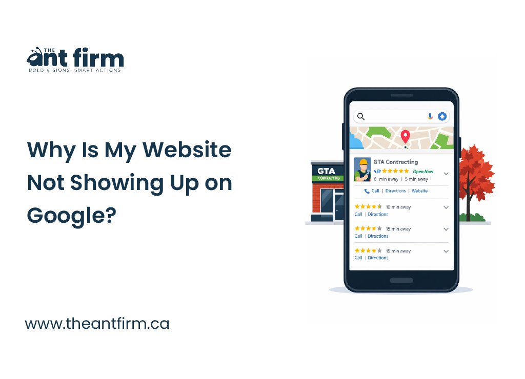 why is my website not showing up on Google - The Ant Firm