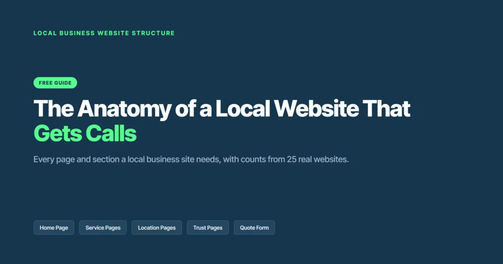 Local business website structure guide: the anatomy of a local website that gets calls